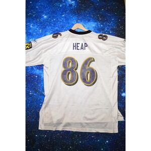 Baltimore Ravens Jersey Mens 2XL White NFL Football Todd Heap Reebok‎ Authentic